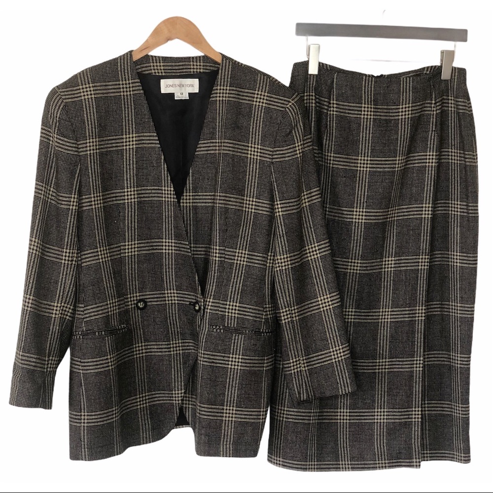 Vintage Jones Of New York Tweed Skirt Suit Size 12